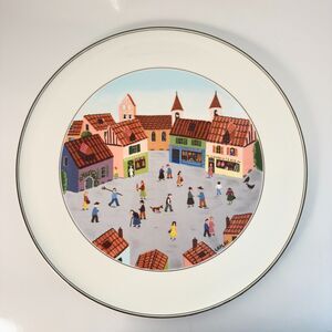 Villeroy and Boch Design Naif Old Village Square 12" Round Cake Plate Chop Plate